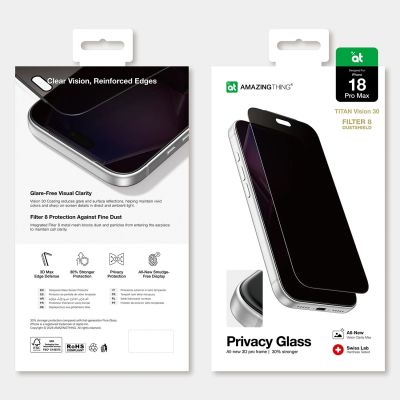 8. Szkło prywatyzujące AMAZINGTHING Titan Vision 30 Privacy Glass na iPhone 18 Pro Max