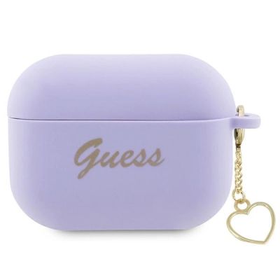 Etui Guess Silicone Charm Heart Collection na AirPods Pro 2 - purpurowe