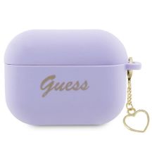 Etui Guess Silicone Charm Heart Collection na AirPods Pro 2 - purpurowe