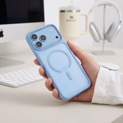 8. Etui Tech-Protect Magmat Magsafe CC na iPhone 18 Pro Max / 17 Pro Max - jasnoniebieskie matowe