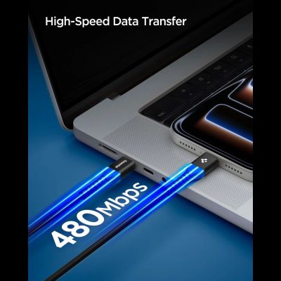 3. Kabel Spigen EB10010CCA Essential USB-C / USB-C 100W 100CM - czarny