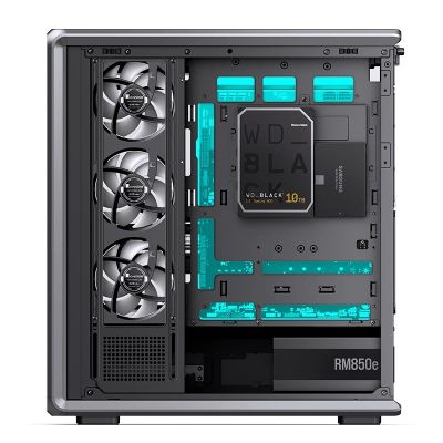 12. Jonsbo D401 PC-Gehäuse, Midi Tower, ATX, Tempered Glass - schwarz