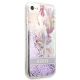 4. Etui Guess Flower Liquid Glitter na iPhone SE 2022 / SE 2020 / 7 / 8 - fioletowe