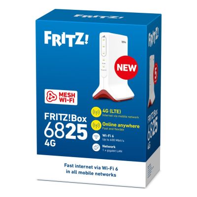 3. Box FRITZ! 6825 4G router bezprzewodowy Gigabit Ethernet Jedna częstotliwości (2,4 GHz) Biały