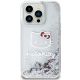3. Etui Hello Kitty Liquid Glitter Charms Kitty Head na iPhone 13 Pro / 13 - srebrne