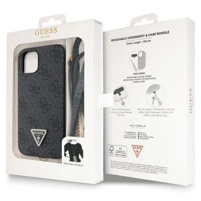 9. Etui Guess Crossbody 4G Metal Logo  naiPhone 13 / 14 / 15 - czarne
