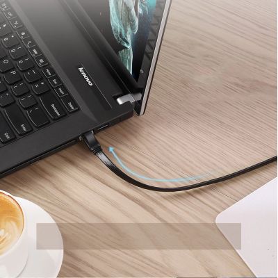 8. Ugreen płaski kabel przewód internetowy sieciowy Ethernet patchcord RJ45 Cat 7 STP LAN 10 Gbps 10 m czarny (NW106 11265)