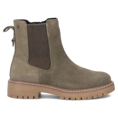 2. Skórzane botki damskie sztyblety khaki Filippo DBT7935