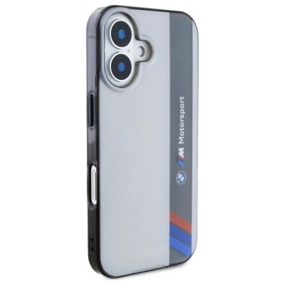 4. Etui BMW Motosport IML Vertical Stripe na iPhone 16 - szare