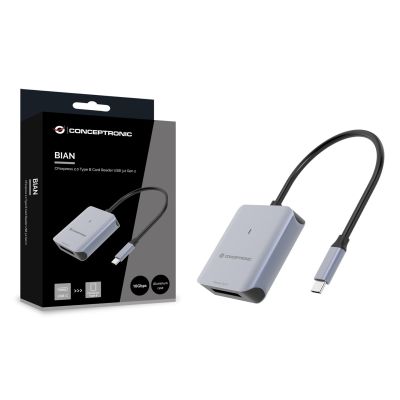 5. Conceptronic BIAN08G czytnik kart USB 3.2 Gen 2 Type-C Szary