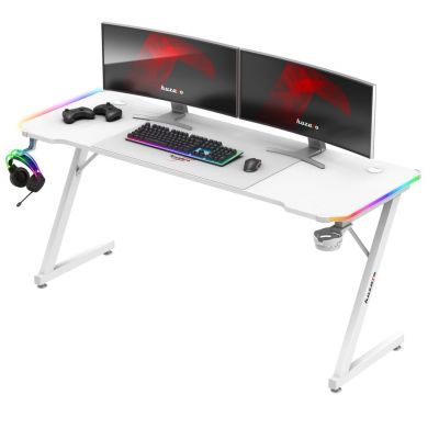7. Biurko gamingowe Huzaro Hero 4.8 White RGB