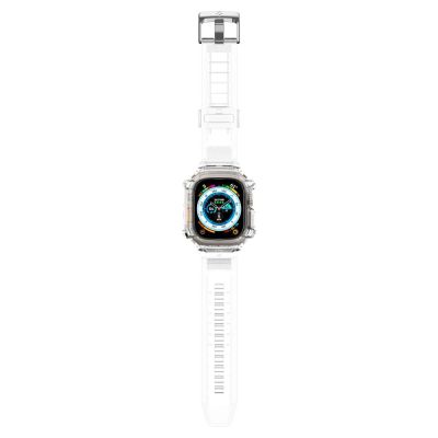 6. Etui z paskiem Spigen Rugged Armor Pro na Apple Watch Ultra (49 mm) - przezroczyste