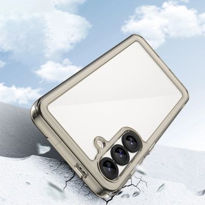 7. Etui Outer Space Case na Samsung Galaxy S25 Edge pokrowiec z elastyczną ramką - półprzezroczyste, czarne