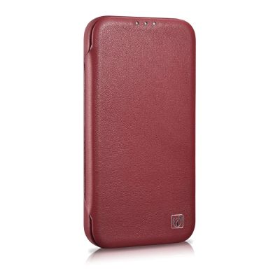 5. iCarer CE Premium Leather Folio Case skórzane etui iPhone 14 Plus z klapką magnetyczne MagSafe czerwony (WMI14220715-RD)