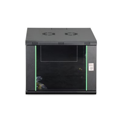 3. Szafa sieciowa wisząca DYNAmic 19" 9U rack 600x600, drzwi szyba, czarny, niedzielona, złożona, 60kg