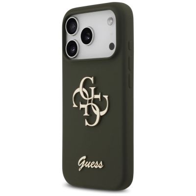 2. Etui Guess Silicone Big 4G Script na iPhone 17 Pro Max - zielone