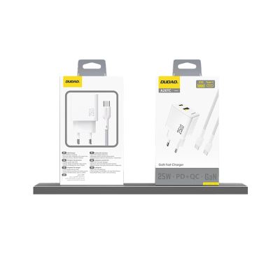4. Ładowarka Dudao A26T GaN 25W USB-A, USB-C - biała