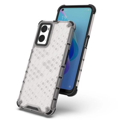 5. Honeycomb etui pancerny pokrowiec z żelową ramką Oppo A76 / Oppo A36 / Realme 9i przezroczysty