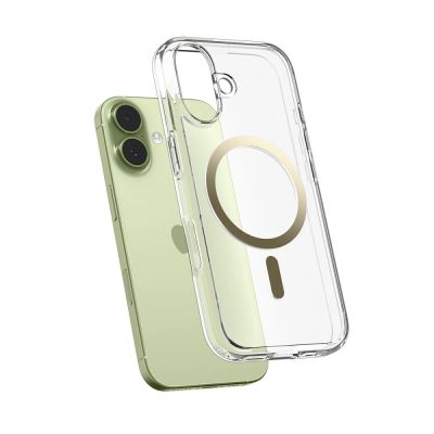 12. Etui Spigen Ultra Hybrid MagSafe na iPhone 17 - przezroczysto-złote