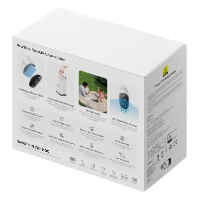 4. Zestaw kamer zewnętrznych Baseus Security N1 2K 3x kamera + stacja bazowa - biały