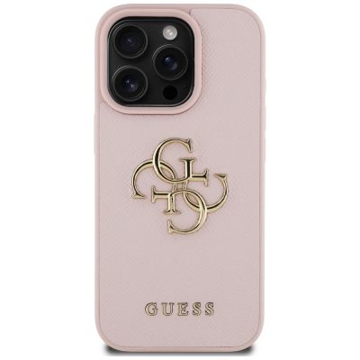 3. Etui Guess Grained Big 4G Logo Small Classic Logo na iPhone 16 Pro - różowe