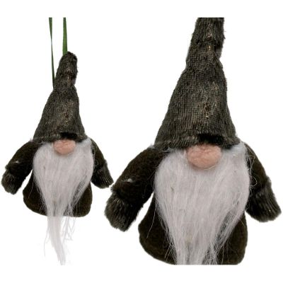 2. ZAWIESZKA DEKORACYJNA MIKOŁAJ Z RĄCZKAMI 11CM ZIELONY