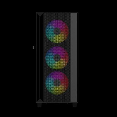 2. GEMBIRD OBUDOWA FORNAX 4000 MIDI-TOWER (2X USB 3.0, 1X USB 2.0, HD AUDIO, SZKLANY PANEL BOCZNY, PODŚWIETLENIE ARGB) CZARNA