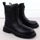3. Skórzane botki damskie workery czarne Goe SS2N4145
