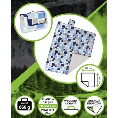 6. KOC PLAŻOWO PIKNIKOWY 200x200CM Z POWŁOKĄ ALU ENERO CAMP 1064109