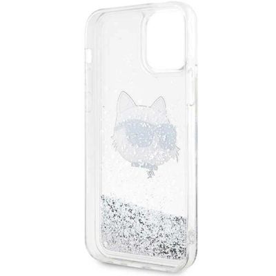 7. Etui Karl Lagerfeld Glitter Choupette Head na iPhone 12 / iPhone 12 Pro - srebrne