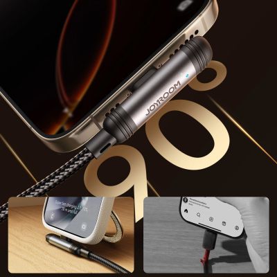 4. Kabel Joyroom S-A56 EnjoyX Series 90° USB-A - Lightning 3A 1,2m - czarny