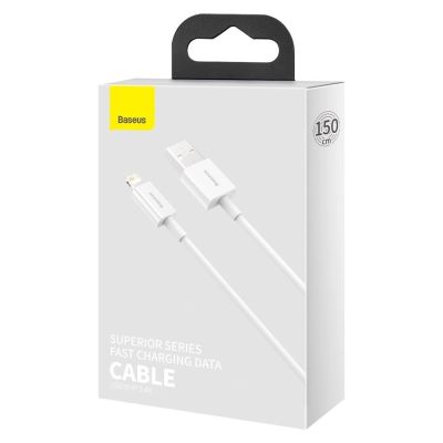 5. Baseus Superior kabel USB - Lightning 2,4A 1,5 m Biały (CALYS-B02)
