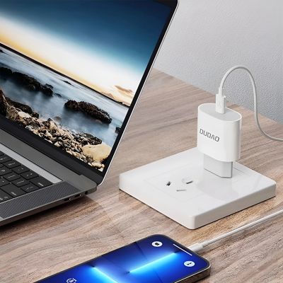 3. Ładowarka sieciowa Dudao A14EUC PD 20W USB-C z kablem - biała