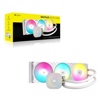 2. CORSAIR NAUTILUS 360 ARGB White, 360mm Radiator, Liquid CPU Cooler