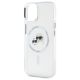 6. Etui Karl Lagerfeld IML Metal Karl&Choupette Head MagSafe na iPhone 15 - białe