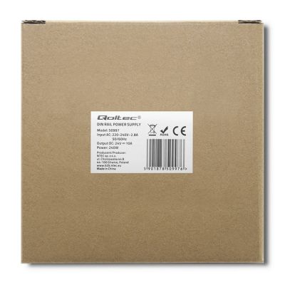 8. QOLTEC ZASILACZ NA SZYNĘ DIN PRZEMYSŁOWY | 240W | 24V | 10A