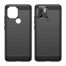 Carbon Case etui do Xiaomi Redmi A1+ elastyczny silikonowy karbonowy pokrowiec czarne