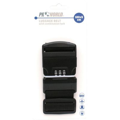 10. UNIWERSALNY PAS ZABEZPIECZAJĄCY DO WALIZKI SPINAJĄCY 180x5CM NA SZYFR PROWORLD CZARNY