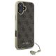 4. Etui Guess 4G Charms Collection na iPhone 16 - brązowe