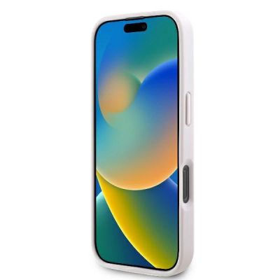 5. Etui Guess Leather 4G Triangle Strass MagSafe na iPhone 16 Pro Max - różowe