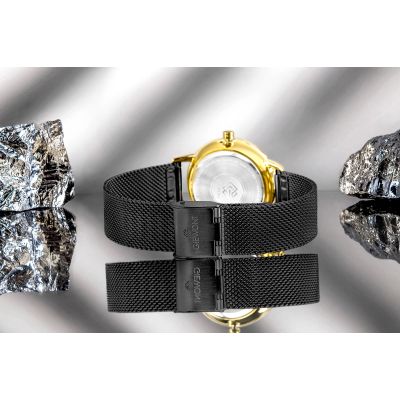 8. Zegarek Damski Giewont Sapphire Złoto Czarny GW4130-B4