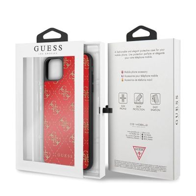 7. Etui Guess 4G Double Layer Glitter na iPhone 11 Pro Max - czerwone