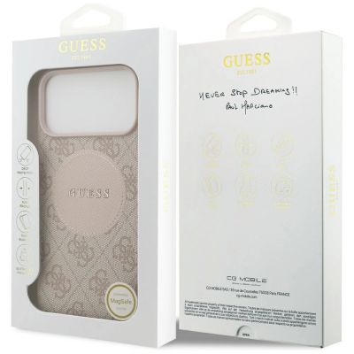 8. Etui Guess 4G Circle Classic Logo MagSafe na iPhone 17 Pro Max - różowe