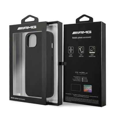 8. Etui Mercedes AMG Leather Hot Stamped na iPhone 13 / 14 / 15 - czarne