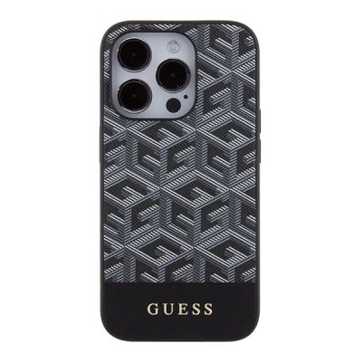 3. Etui Guess GCube Stripes MagSafe na iPhone 15 Pro Max - czarne