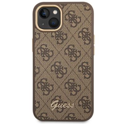 3. Etui Guess 4G Vintage Gold Logo na iPhone 14 Plus - brązowe
