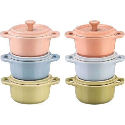 Zestaw 6x mini naczyń STAUB GIFT GIVING Mini cocotte okrągły 10 cm, wielokolorowe