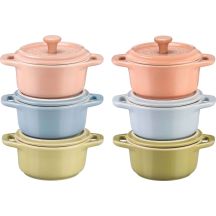 Zestaw 6x mini naczyń STAUB GIFT GIVING Mini cocotte okrągły 10 cm, wielokolorowe