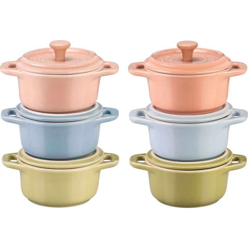 Zestaw 6x mini naczyń STAUB GIFT GIVING Mini cocotte okrągły 10 cm, wielokolorowe