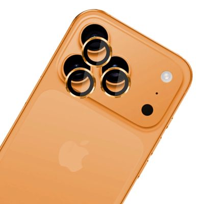 2. Szkło hartowane na obiektyw aparatu 3mk Lens Protection Pro do iPhone 17 Pro / 17 Pro Max - pomarańczowe